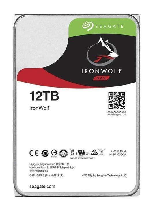 Seagate nas hdd ironwolf disco rigido interno 12 tb 7200 giri/min 256 mb 3.5" serial ata iii - ST12000VN0008