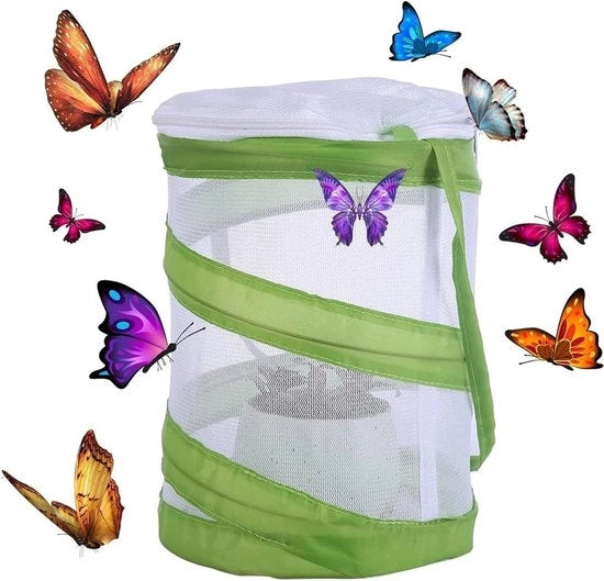 Insectenkooi Insetti da incubazione rete portatile pieghevole adatta per farfalle ragni vermi coleotteri rettili - Verde.
