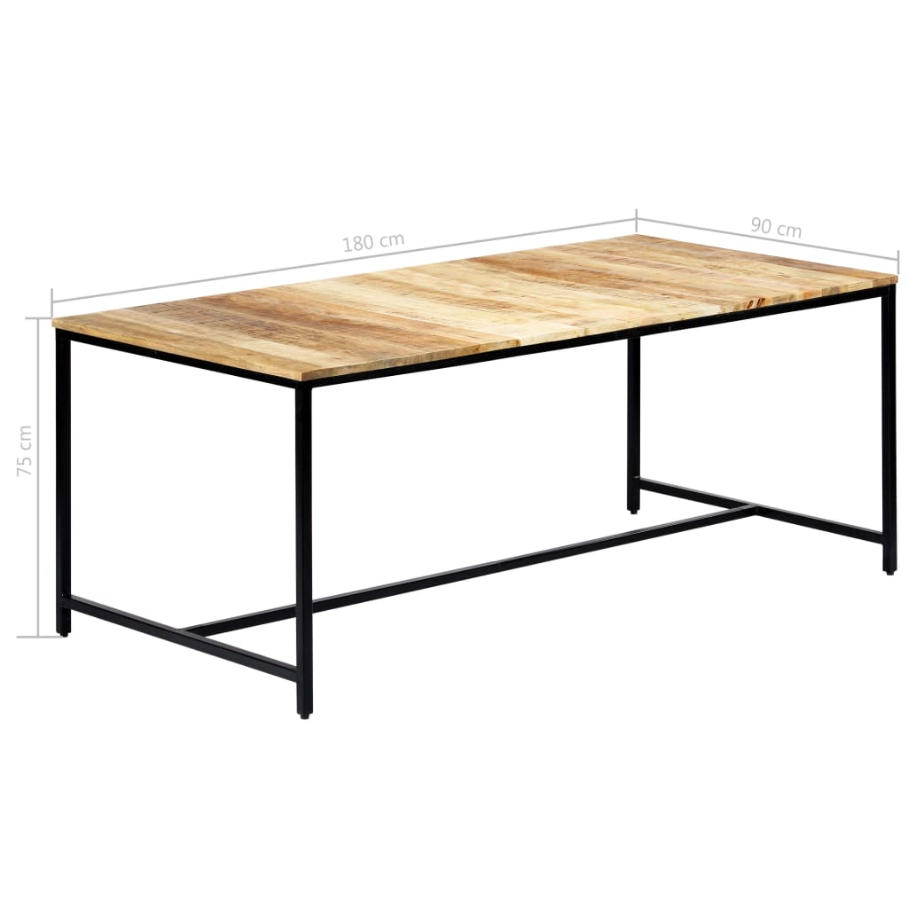 Tavolo da Pranzo 180x90x75 cm in Legno Massello di Mango Grezzo 247810