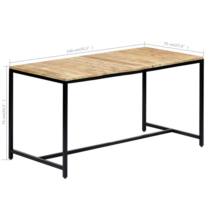 Tavolo da Pranzo 140x70x75 cm in Legno Massello di Mango Grezzo 247811
