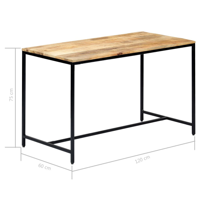 Tavolo da Pranzo 120x60x75 cm in Legno Massello di Mango Grezzo 247812