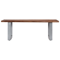 Tavolino da CaffÃ¨ con Bordi Vivi 115x60x40 cm Massello Acacia