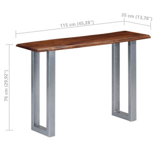 Tavolo Consolle 115x35x76 cm Legno Massello e Ferro 247830