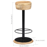 Sgabelli da Bar 2 pz in Legno Massello di Mango 247832