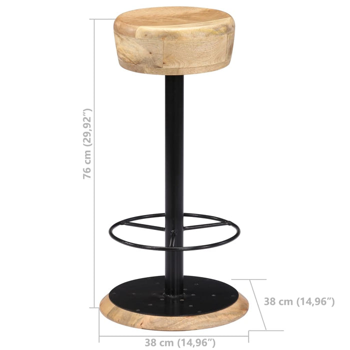 Sgabelli da Bar 2 pz in Legno Massello di Mango 247832