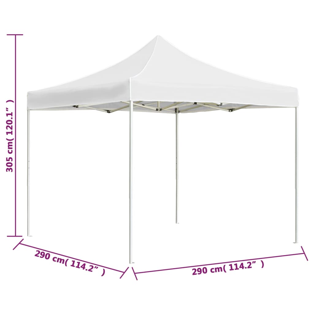 Gazebo Professionale Pieghevole in Alluminio 3x3m Bianco 45485