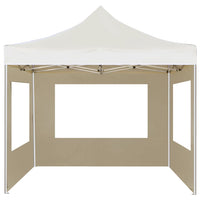 Gazebo Professionale Pieghevole Alluminio con Pareti 3x3m Crema 45486