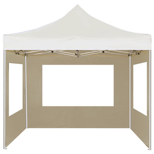 Gazebo Professionale Pieghevole Alluminio con Pareti 3x3m Crema 45486