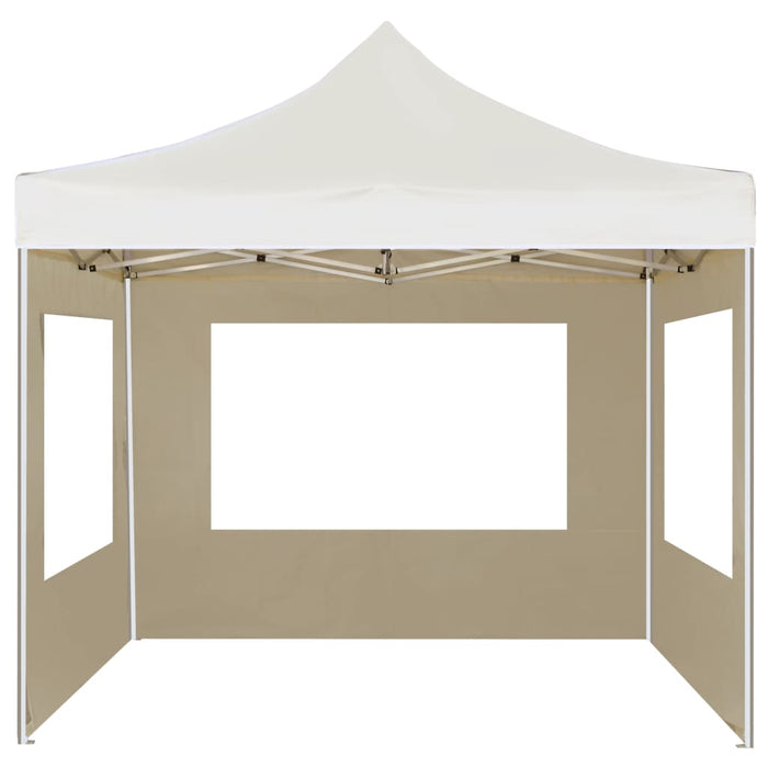 Gazebo Professionale Pieghevole Alluminio con Pareti 3x3m Crema 45486