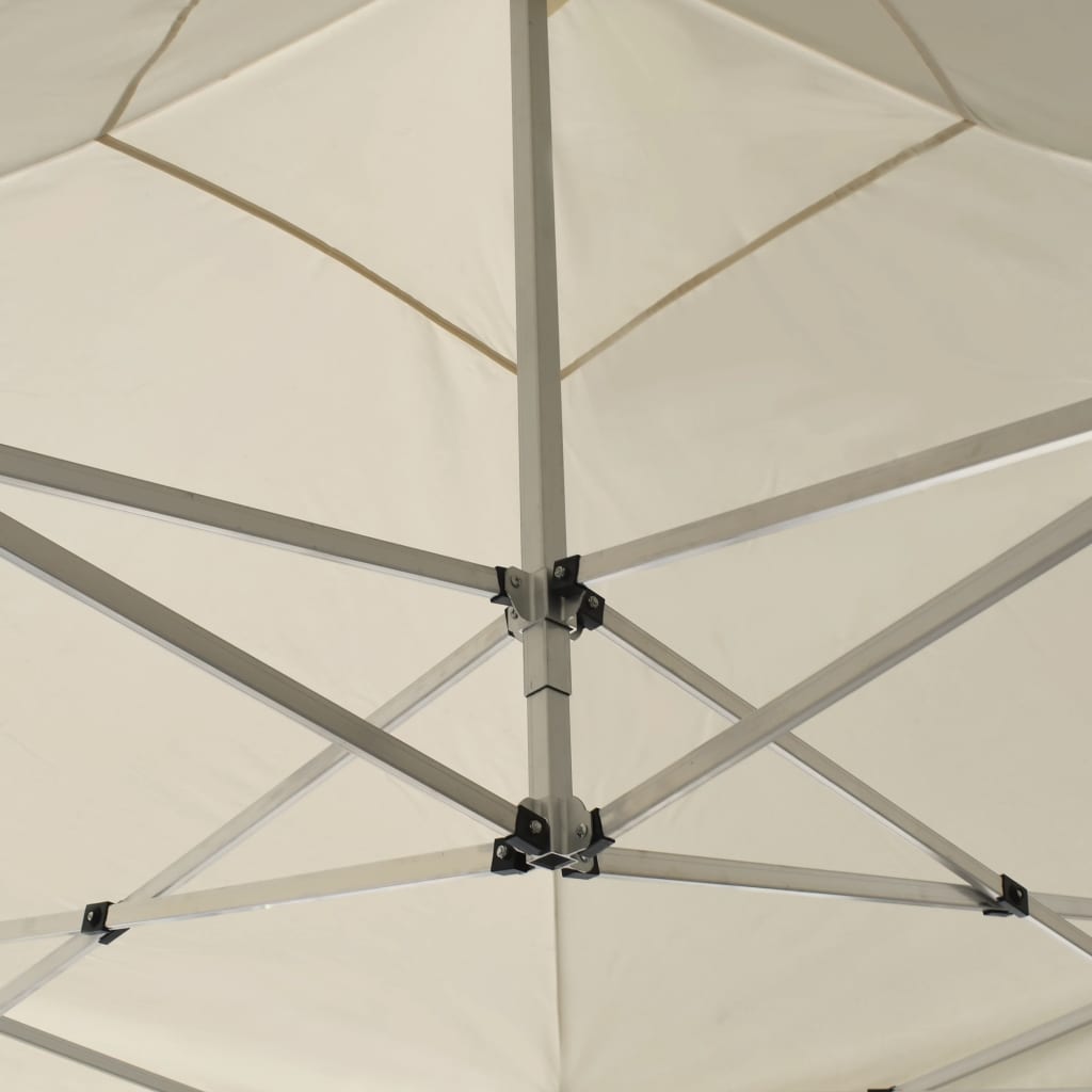 Gazebo Professionale Pieghevole Alluminio con Pareti 3x3m Crema 45486
