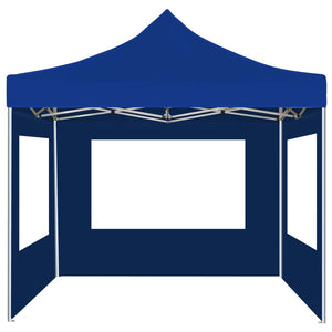 Gazebo Professionale Pieghevole Alluminio con Pareti 3x3m Blu 45487