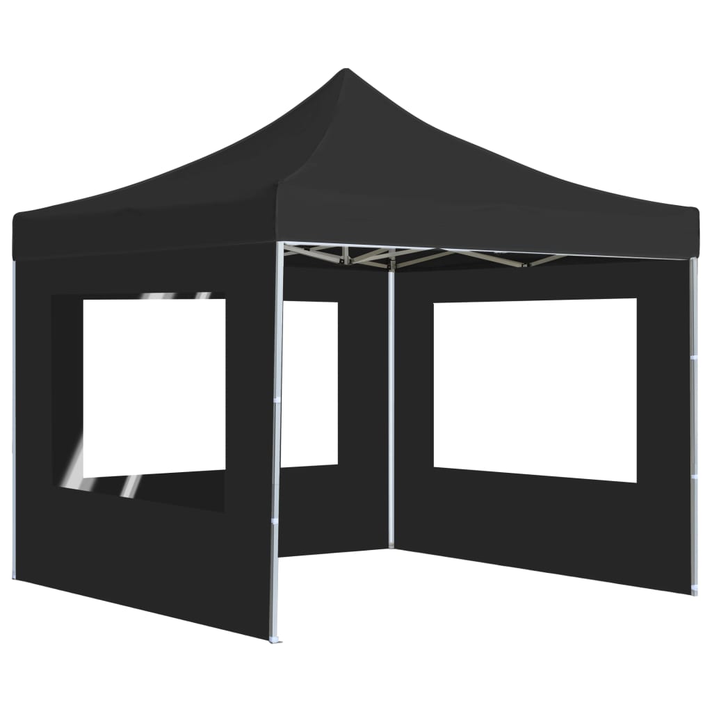 Gazebo Pieghevole con Pareti in Alluminio 3x3 m Antracite 45488