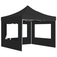 Gazebo Pieghevole con Pareti in Alluminio 3x3 m Antracite 45488
