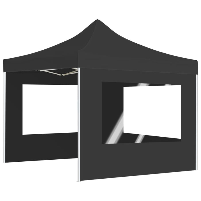 Gazebo Pieghevole con Pareti in Alluminio 3x3 m Antracite 45488