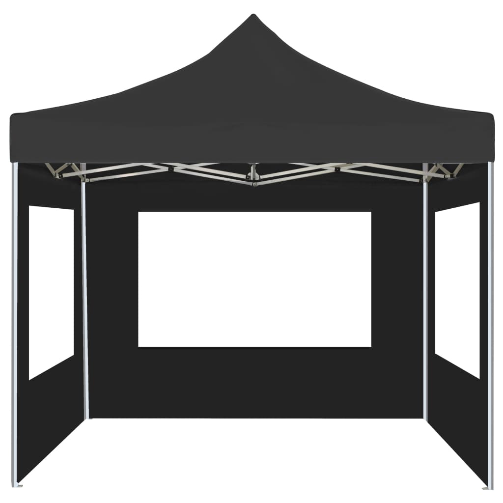 Gazebo Pieghevole con Pareti in Alluminio 3x3 m Antracite 45488
