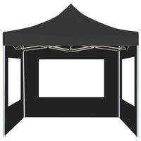 Gazebo Pieghevole con Pareti in Alluminio 3x3 m Antracite 45488
