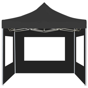 Gazebo Pieghevole con Pareti in Alluminio 3x3 m Antracite 45488