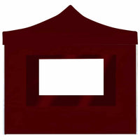 Gazebo Pieghevole in Alluminio con Pareti 3x3 m Rosso Vino