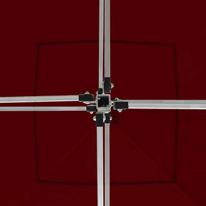Gazebo Pieghevole in Alluminio con Pareti 3x3 m Rosso Vino 45489