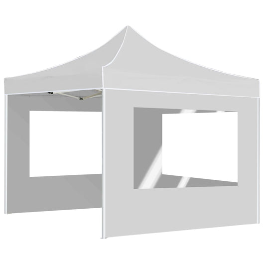 Gazebo Pieghevole con Pareti in Alluminio 3x3 m Bianco 45490