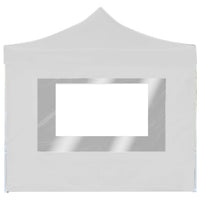 Gazebo Pieghevole con Pareti in Alluminio 3x3 m Bianco 45490