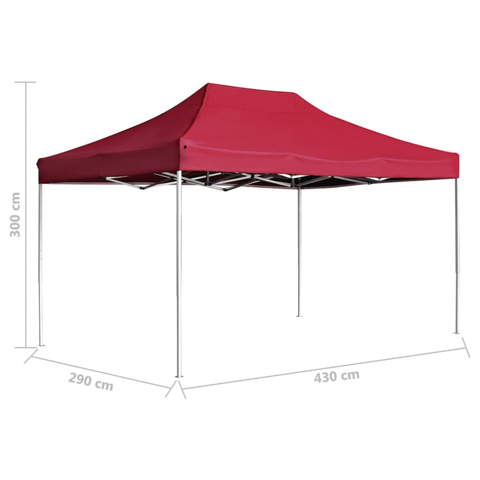 Gazebo Professionale Pieghevole Alluminio 4,5x3 m Rosso Vino 45494