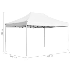 Gazebo Professionale Pieghevole Alluminio 4,5x3 m Bianco 45495