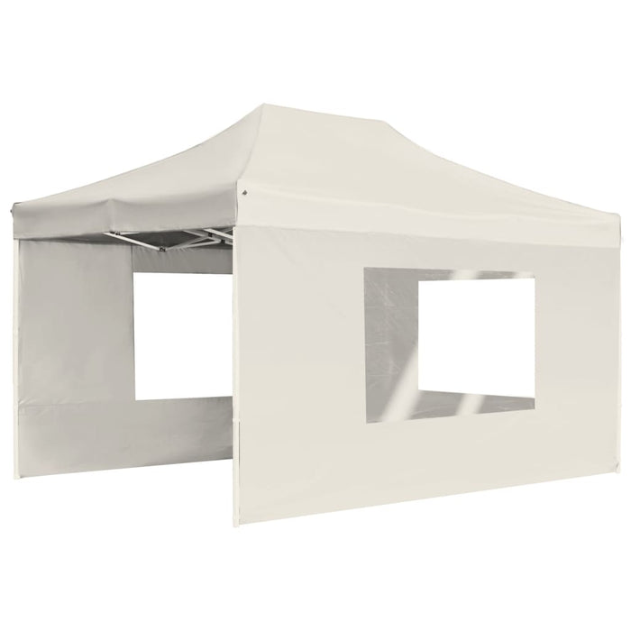 vidaXL Gazebo Professionale Pieghevole Pareti Alluminio 4,5x3m Crema