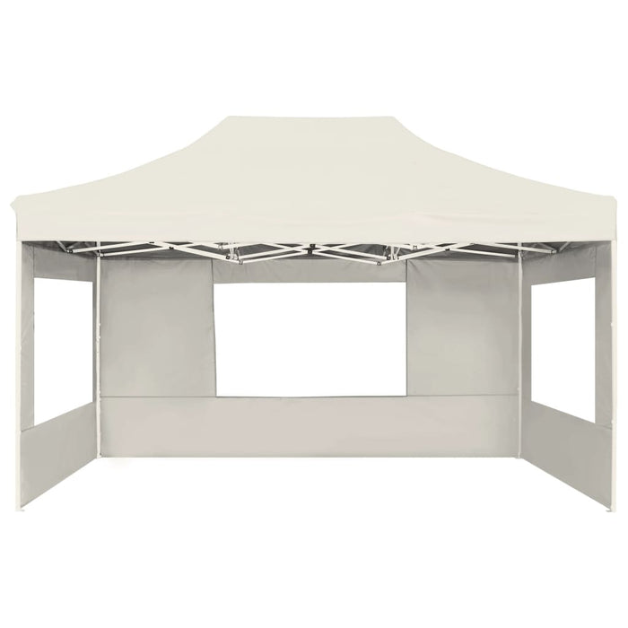Gazebo Professionale Pieghevole Pareti Alluminio 4,5x3m Crema 45496