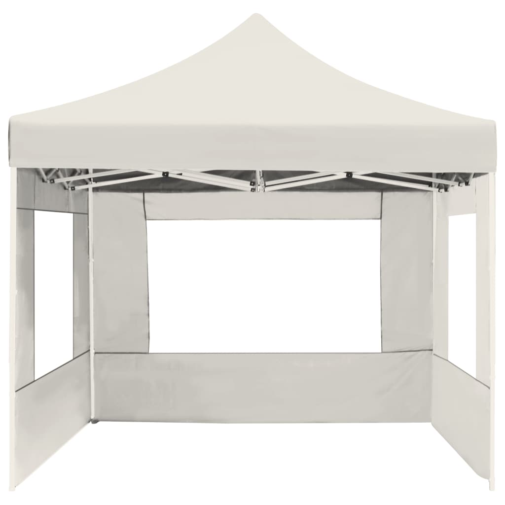 vidaXL Gazebo Professionale Pieghevole Pareti Alluminio 4,5x3m Crema