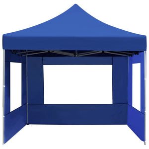 Gazebo Professionale Pieghevole Pareti Alluminio 4,5x3m Blu 45497