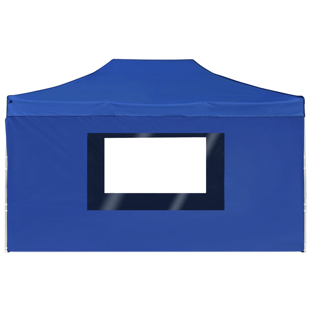 Gazebo Professionale Pieghevole Pareti Alluminio 4,5x3m Blu 45497
