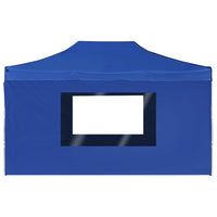 Gazebo Professionale Pieghevole Pareti Alluminio 4,5x3m Blu 45497