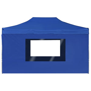 Gazebo Professionale Pieghevole Pareti Alluminio 4,5x3m Blu 45497