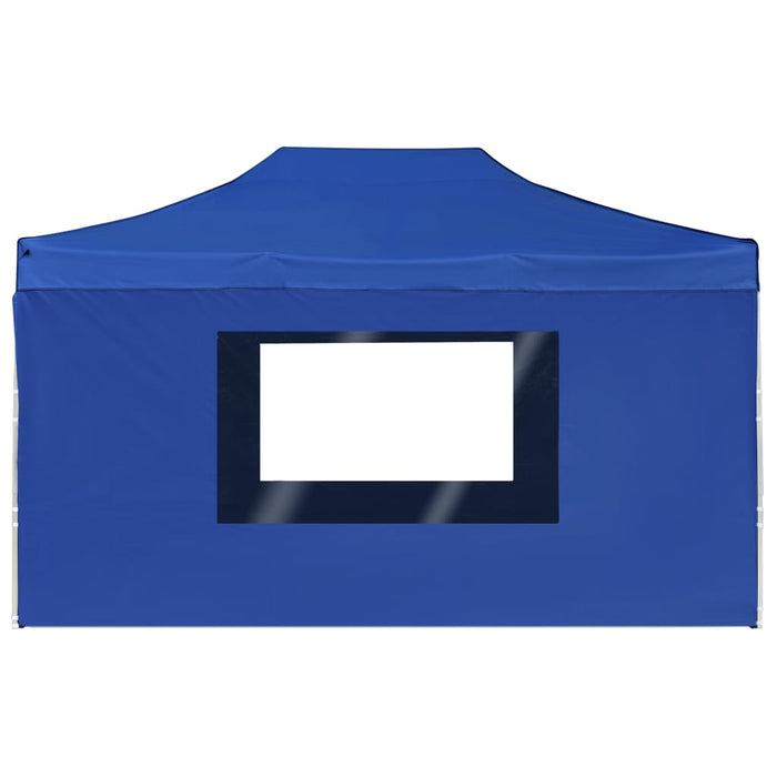 Gazebo Professionale Pieghevole Pareti Alluminio 4,5x3m Blu 45497