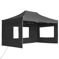 Gazebo Pieghevole con Pareti in Alluminio 4,5x3m Antracite 45498