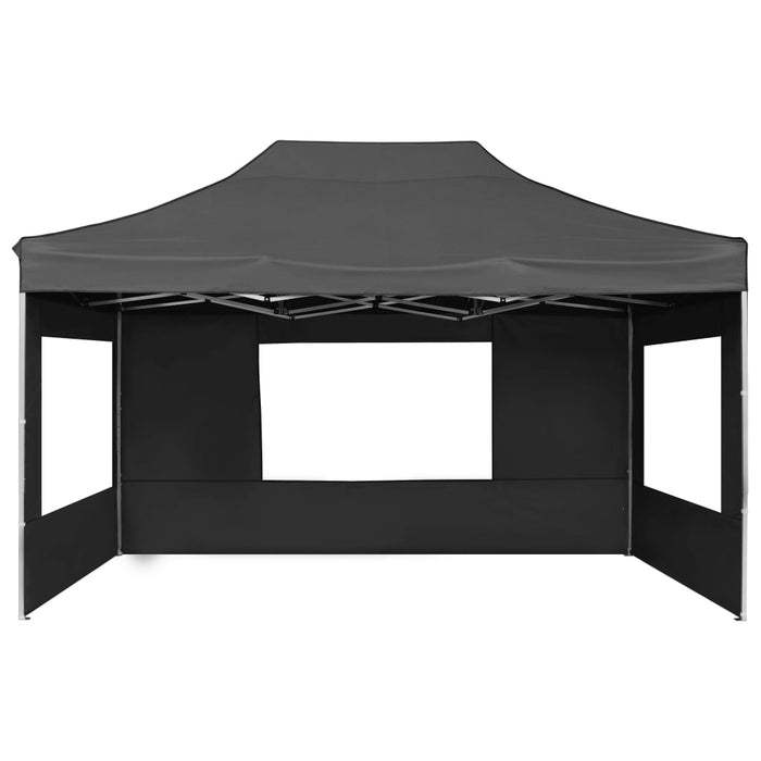 Gazebo Pieghevole con Pareti in Alluminio 4,5x3m Antracite 45498