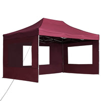 Gazebo Professionale Pieghevole Alluminio Pareti 4,5x3m Rosso 45499
