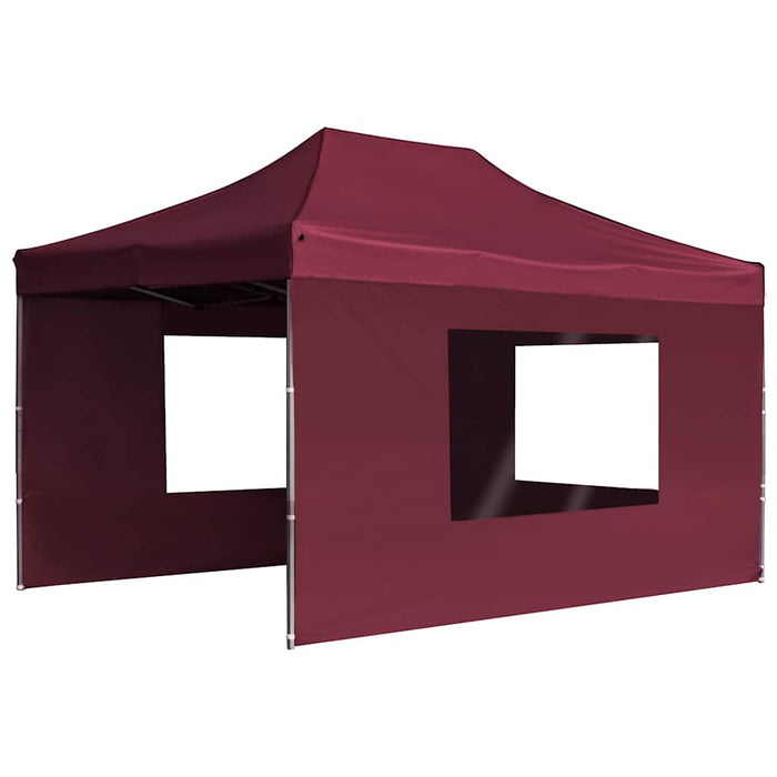 Gazebo Professionale Pieghevole Alluminio Pareti 4,5x3m Rosso 45499