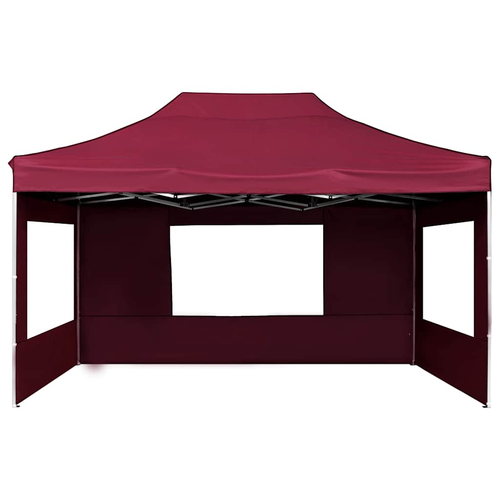 Gazebo Professionale Pieghevole Alluminio Pareti 4,5x3m Rosso 45499