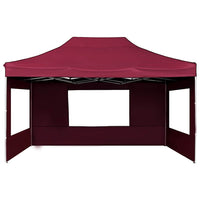 Gazebo Professionale Pieghevole Alluminio Pareti 4,5x3m Rosso 45499