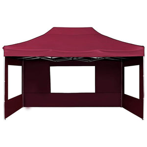 Gazebo Professionale Pieghevole Alluminio Pareti 4,5x3m Rosso 45499