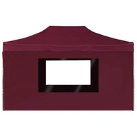 Gazebo Professionale Pieghevole Alluminio Pareti 4,5x3m Rosso 45499