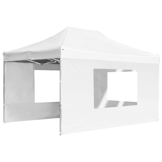 Gazebo Professionale Pieghevole Alluminio Pareti 4,5x3m Bianco 45500