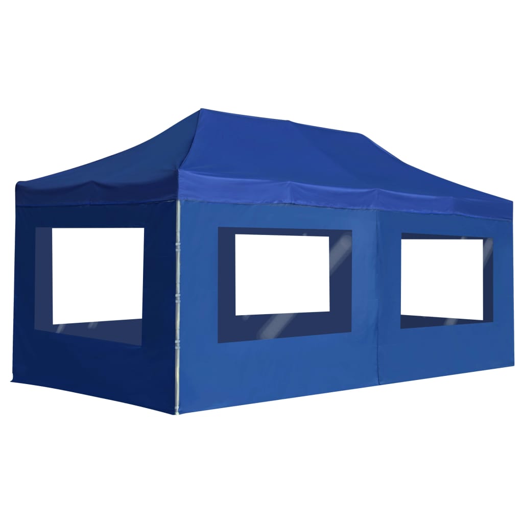 Gazebo Professionale Pieghevole Alluminio con Pareti 6x3 m Blu cod mxl 56076