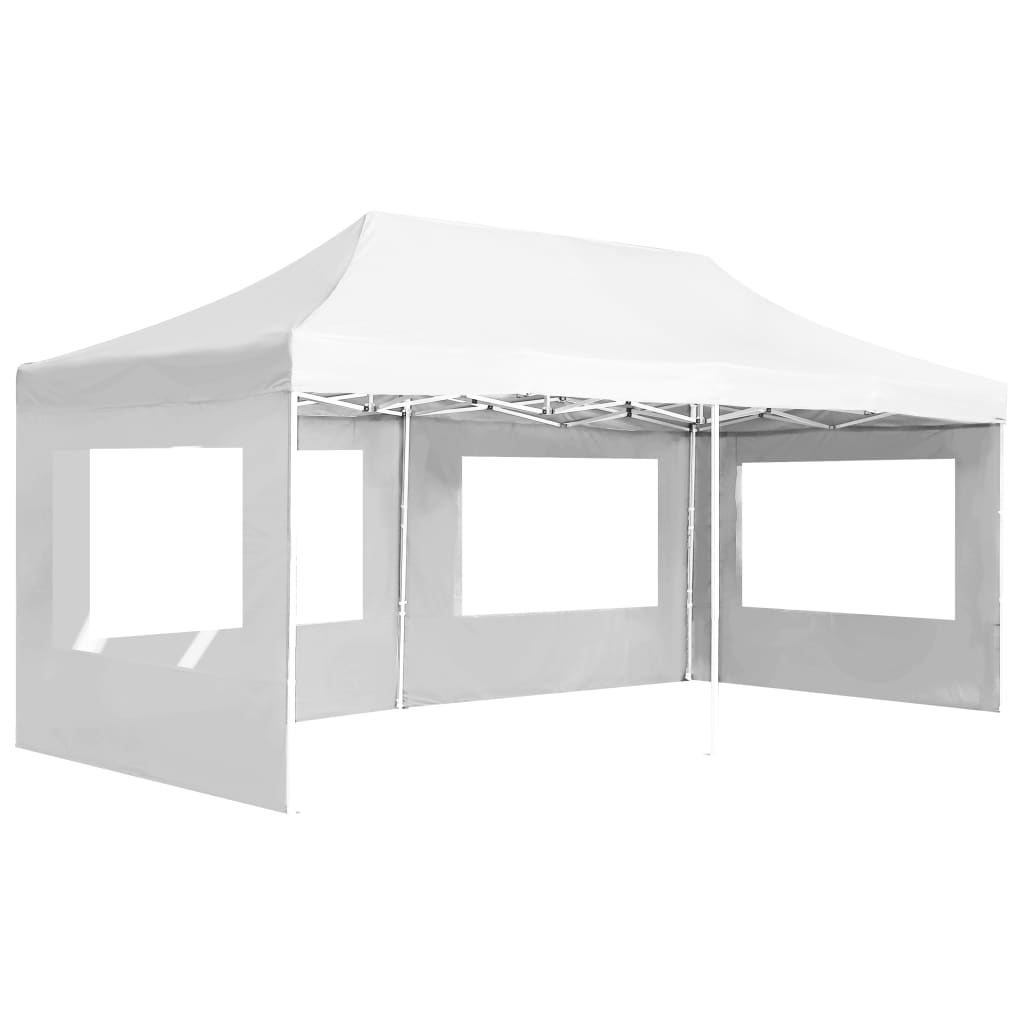Gazebo Professionale Pieghevole Alluminio e Pareti 6x3m Bianco cod mxl 60036