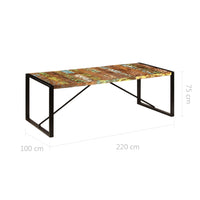 Tavolo da Pranzo 220x100x75 cm Legno Massello di Recupero 247409