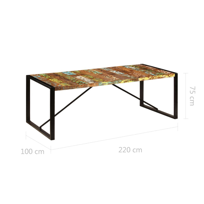Tavolo da Pranzo 220x100x75 cm Legno Massello di Recupero 247409