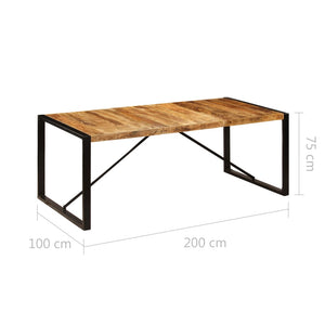 Tavolo da Pranzo 200x100x75 cm in Legno Massello di Mango 247411