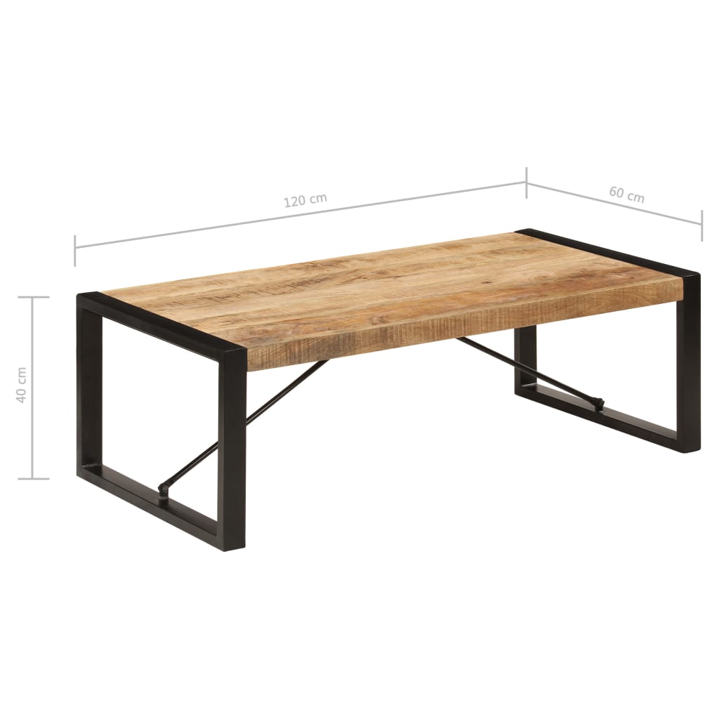 Tavolino da Salotto in Legno Massello di Mango 120x60x40 cm 247424